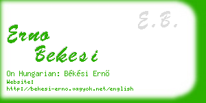 erno bekesi business card